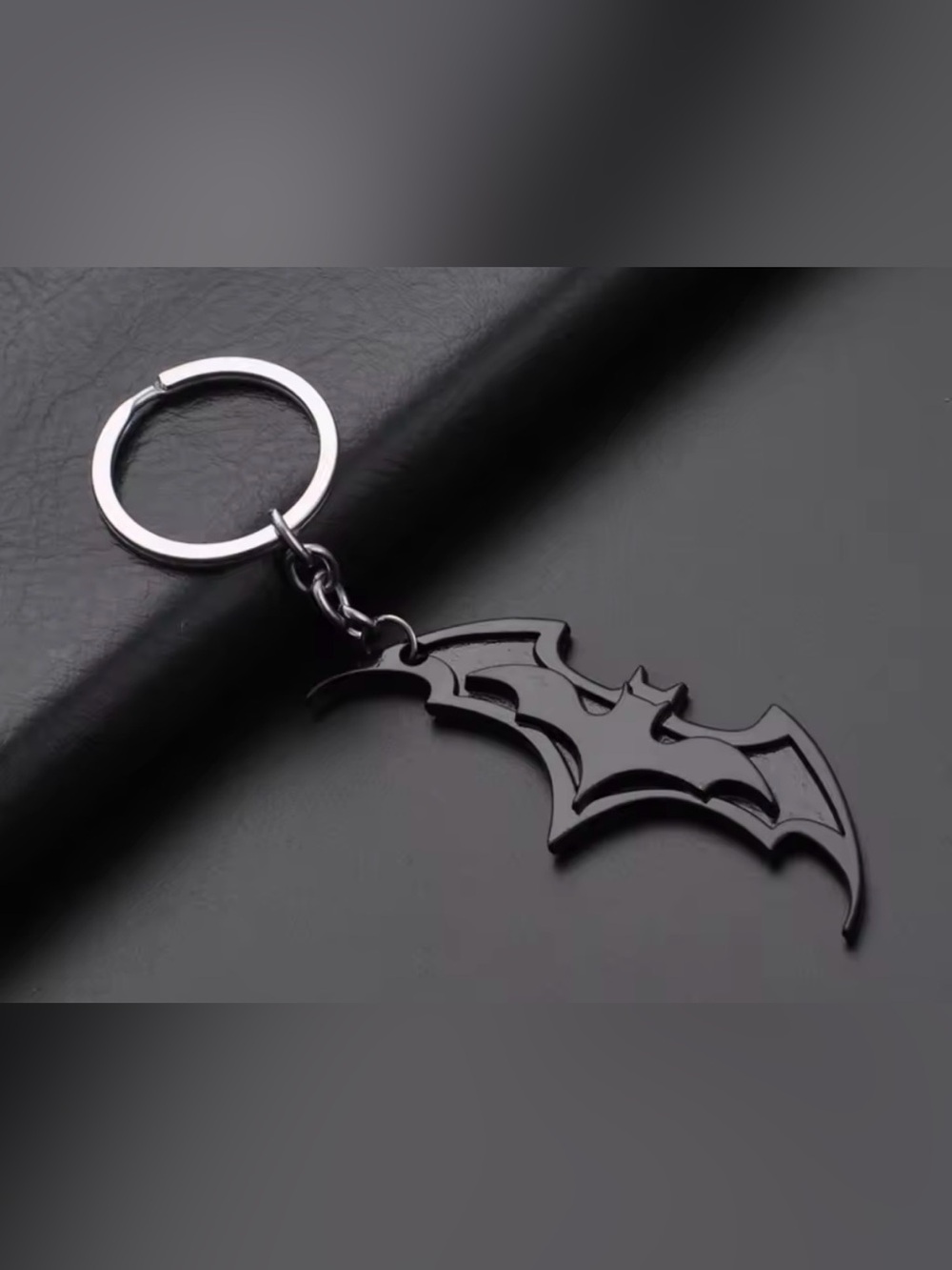 Black Batman Emblem Keychain